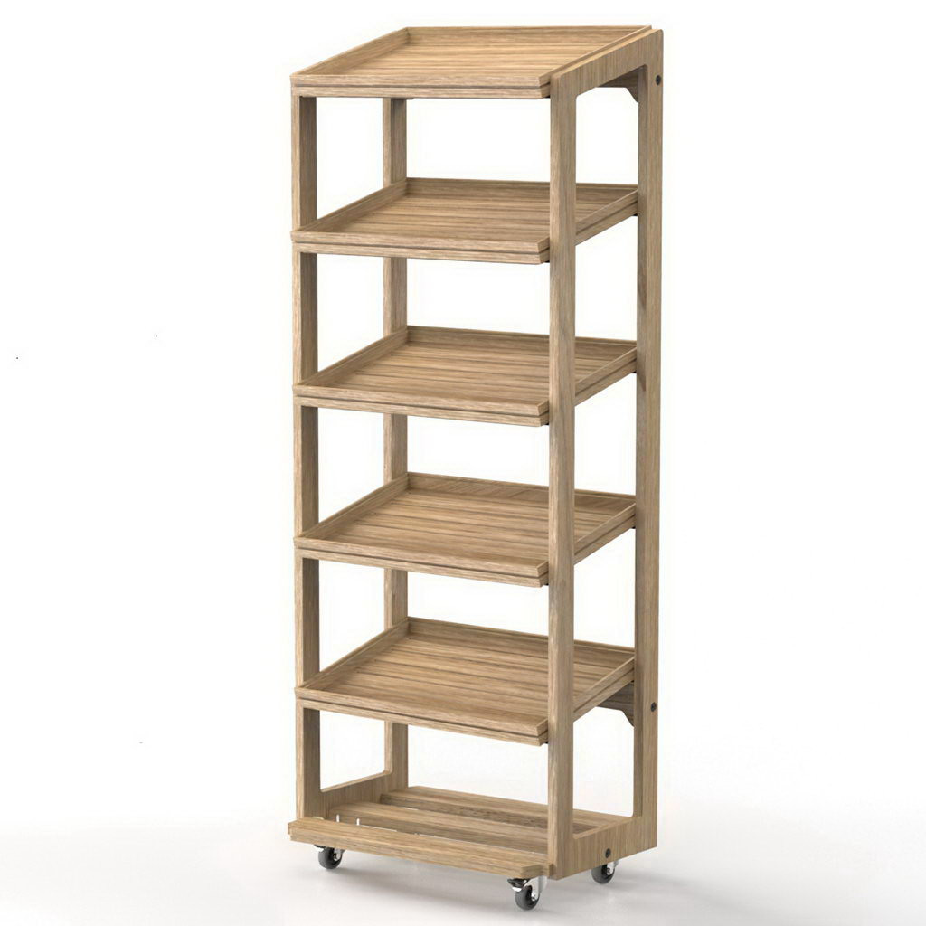 Craster Flow Five-Tier Oak Stand Oak, Matt Lacquered 574 × 400 × 1459 mm