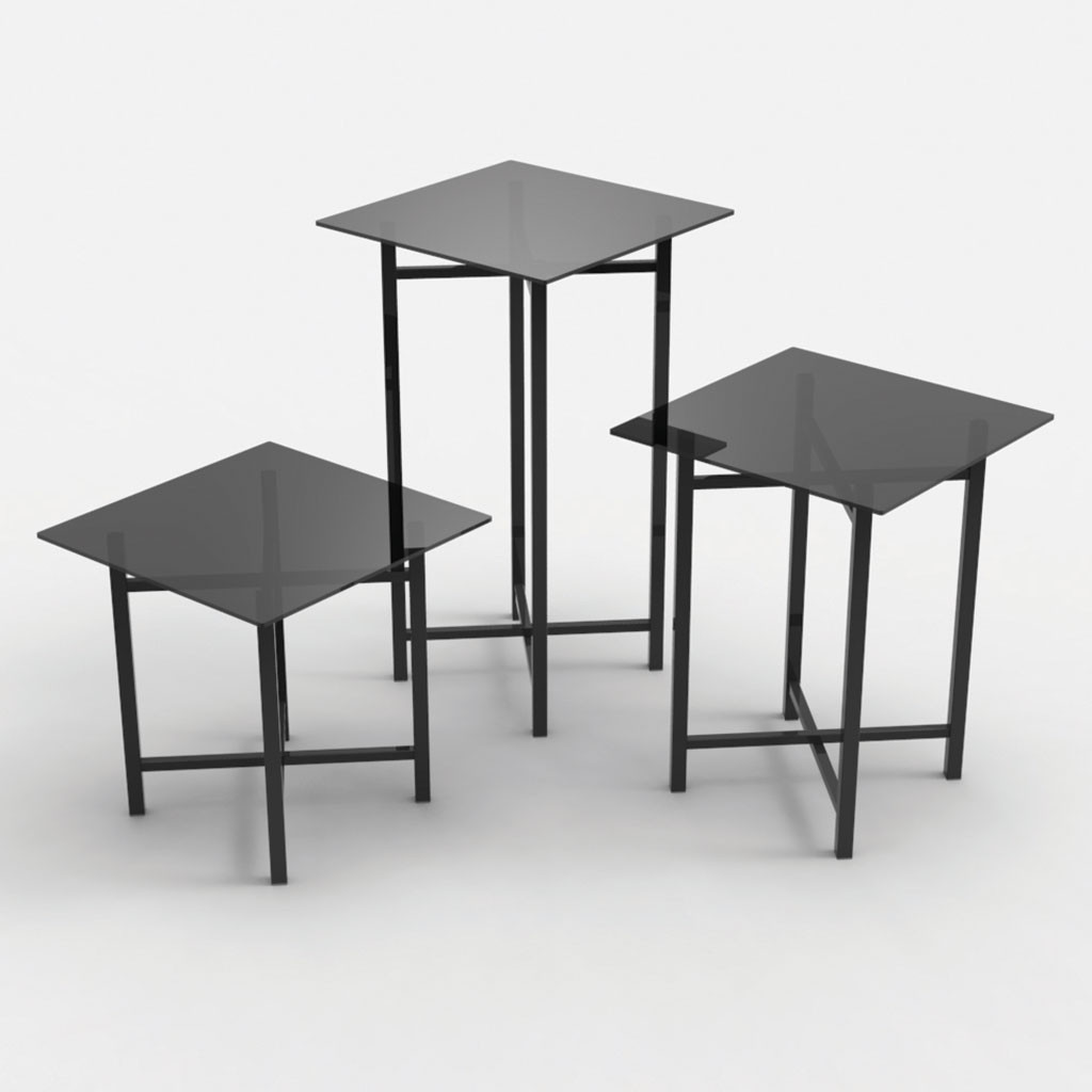 Craster Rise 700 Grey Glass Square Table Top Grey Glass 700 × 700 × 22 mm 
27.5 × 27.6 × 0.9”