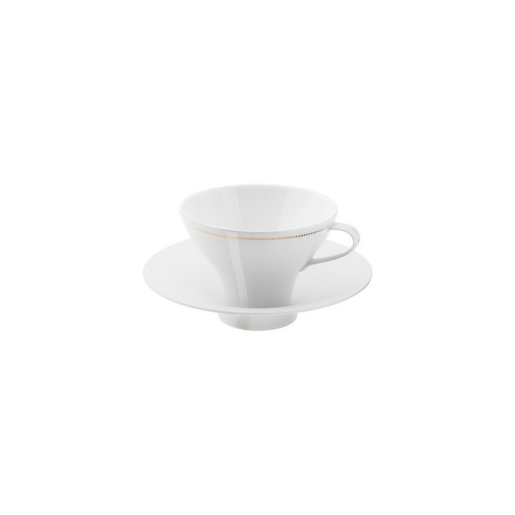 Hering Berlin Alif Gold coffee/tea cup with saucer Ø110 h80 170ml,Ø165 h40