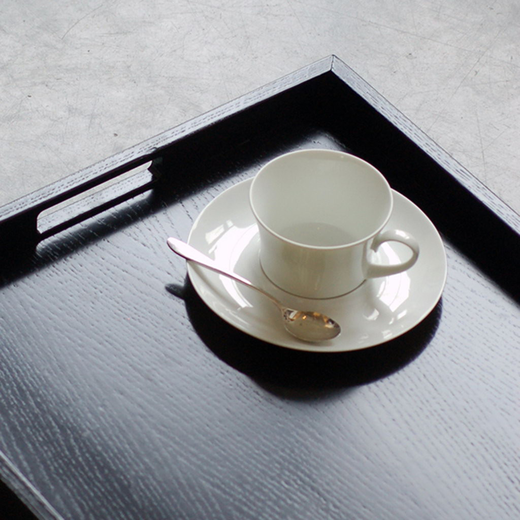 Craster  Black Rectangular Modern Tray Black  600 × 400 × 40 mm