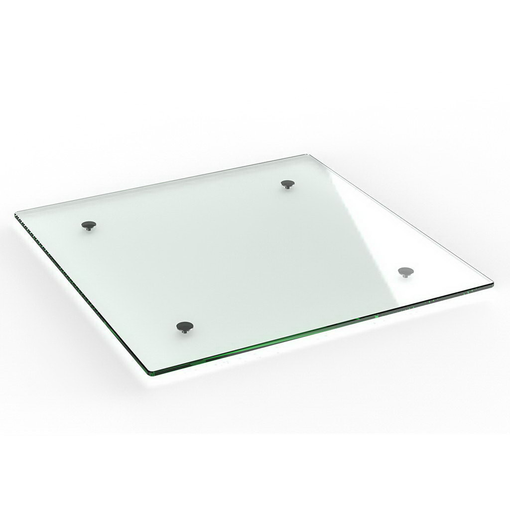 Craster Rise 800 Clear Glass Square Table Top Clear Glass 800 × 800 × 22 mm