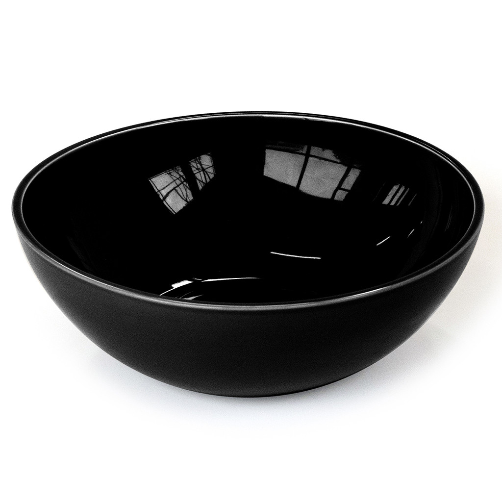 Craster Tilt Large Black Ceramic Bowl Ceramic 290ø × 100 mm