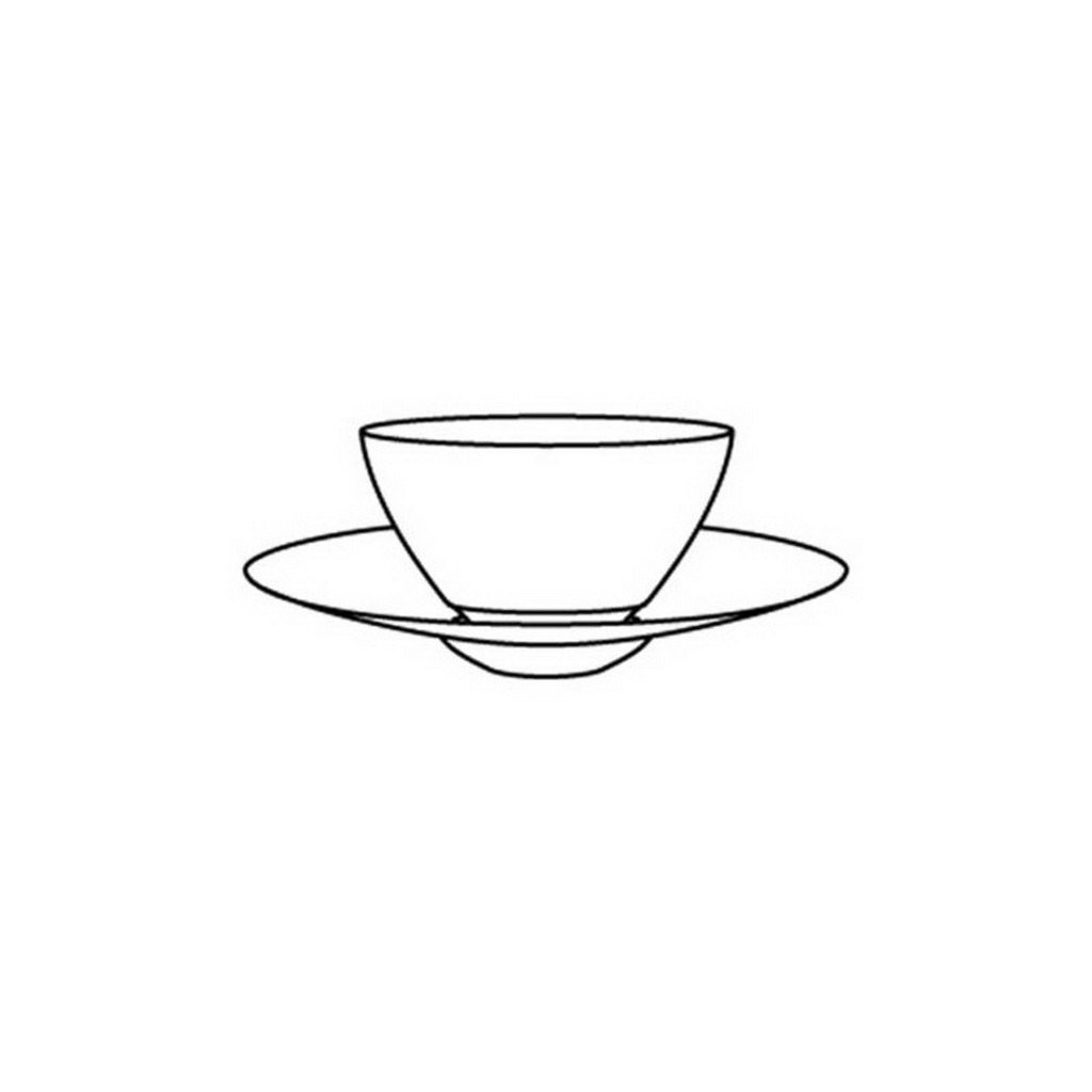 Hering Berlin Granat caffé latte, soup bowl and saucer Ø135 h85 400ml,Ø220 h45