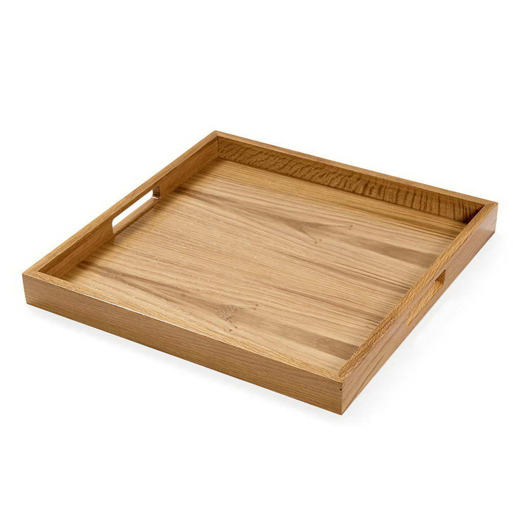 Craster  Oak Square Modern Tray Oak 400 × 400 × 40 mm