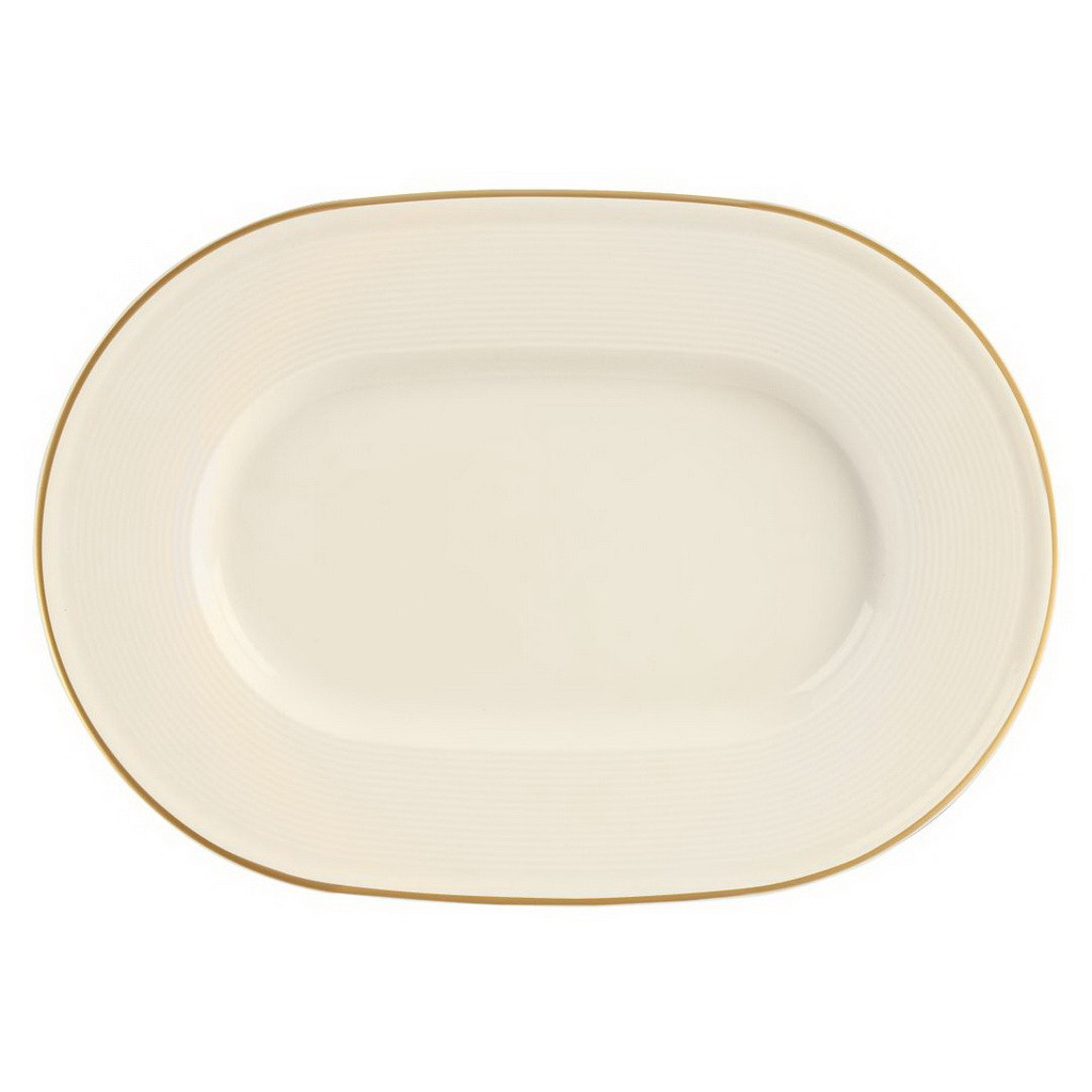 DPS Line Gold Band Oval Plate 25cm