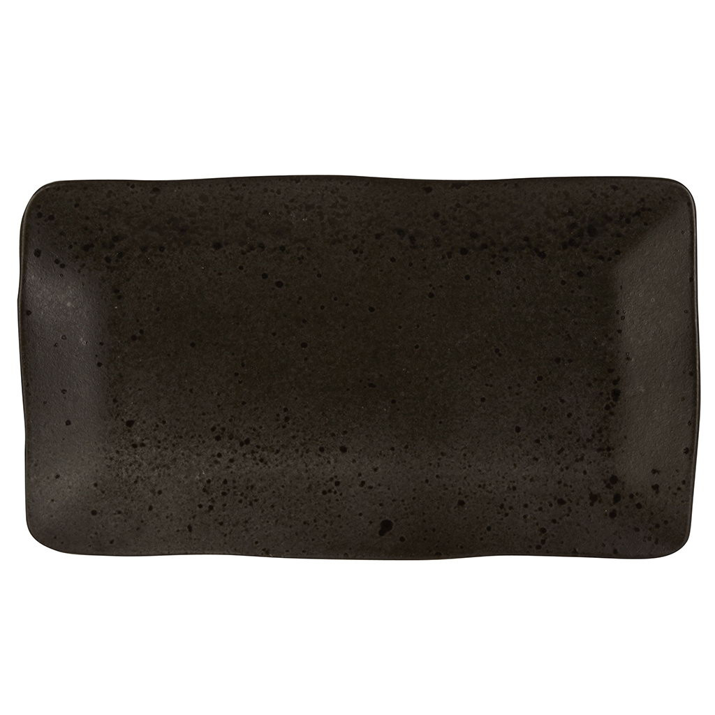 DPS Rustico Black Ironstone obdélníkový talíř 36.5x21cm