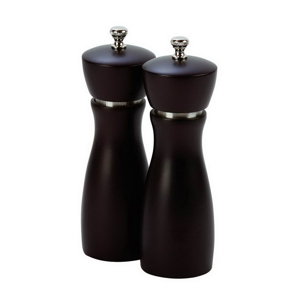 DPS Pepper Mill 6" Rubber Wood S/S with Carbon Steel Grinder