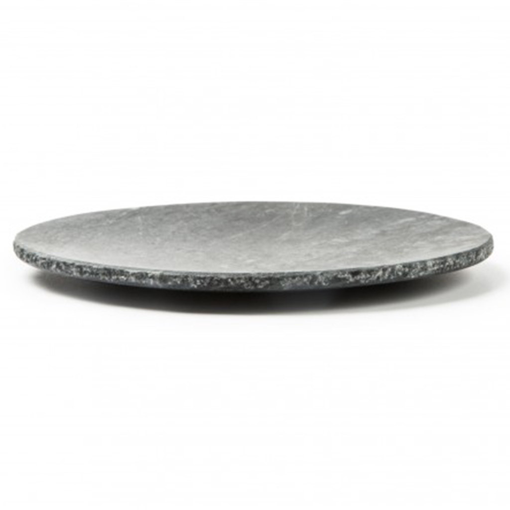 100% Chef Black Round Plate Rustic Edge XL