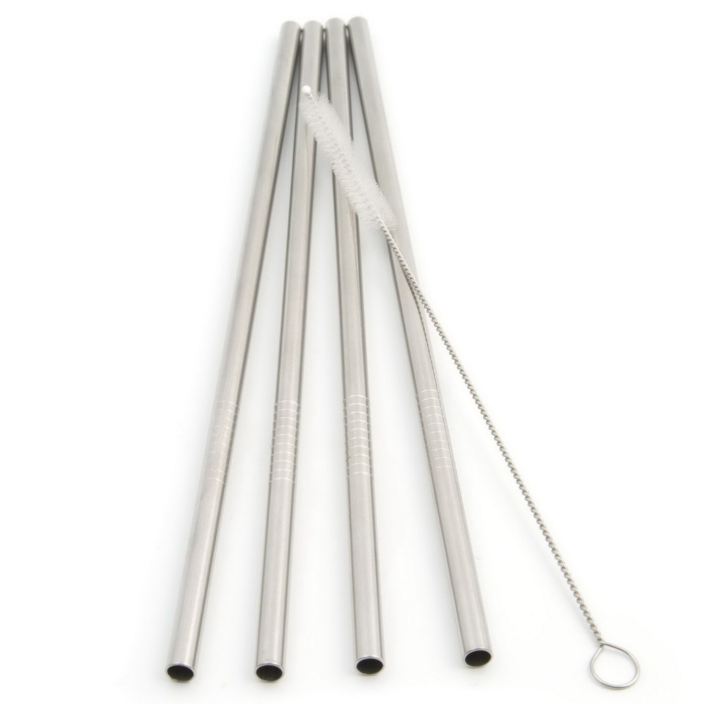 100% Chef Stainless Steel Straws Straight