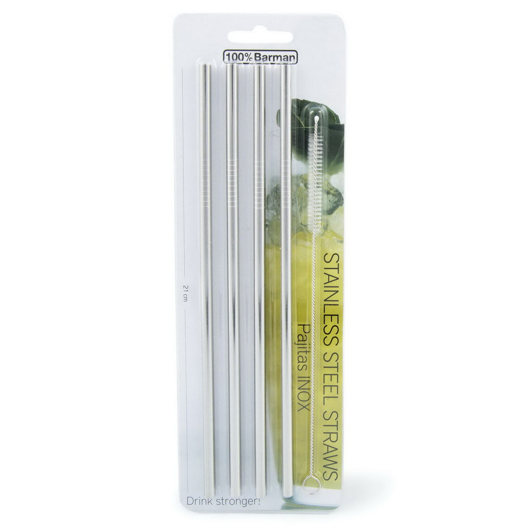 100% Chef Stainless Steel Straws Straight