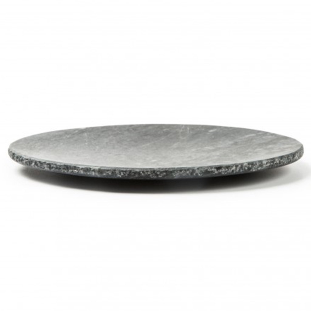 100% Chef Black Round Plate Rustic Edge XS