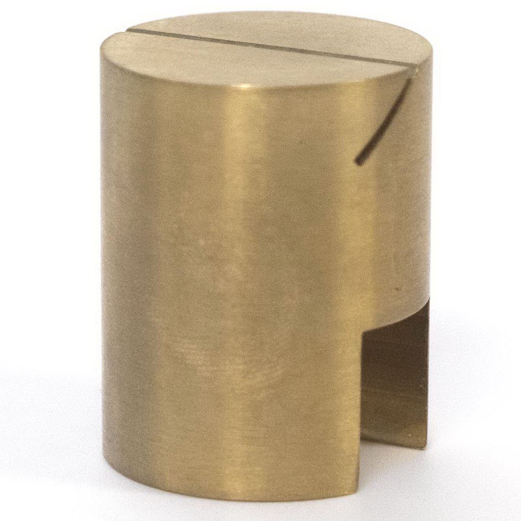 Craster Flow Brass Label Holder Brushed Brass 30ø × 38 mm