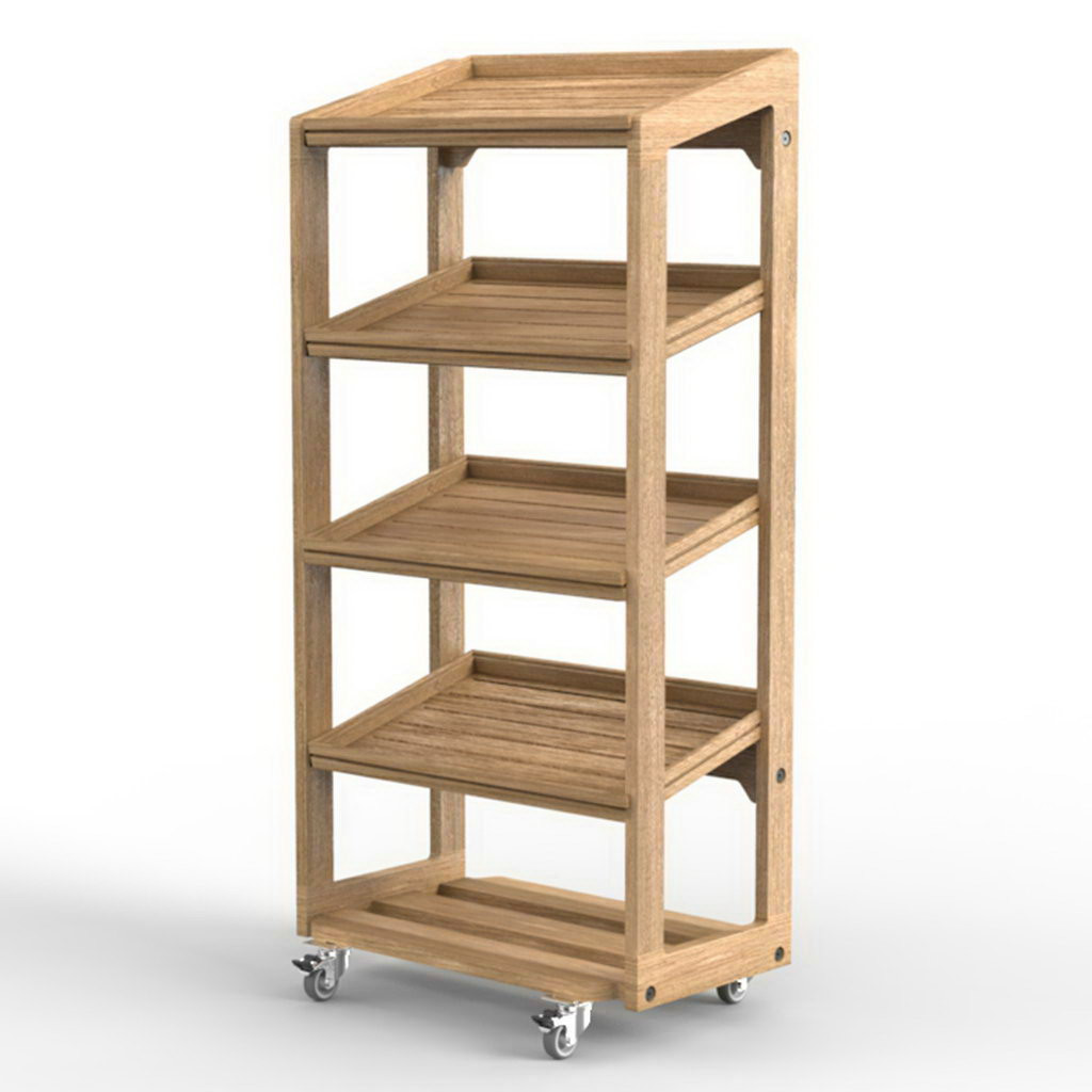 Craster Flow Four-Tier Oak Stand Oak, Matt Lacquered 574 × 400 × 1197 mm