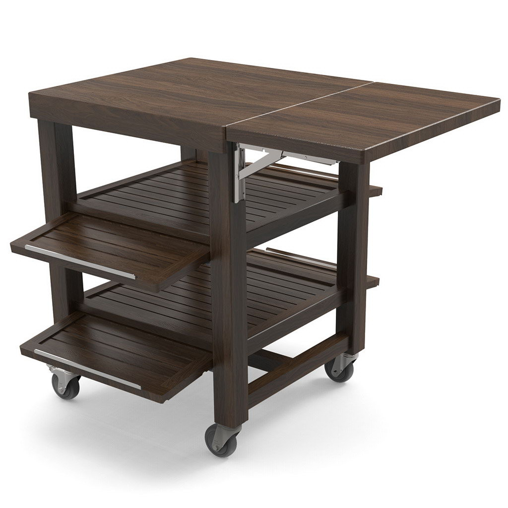 Craster Flow Walnut Single Trolley Walnut, 
Matt Lacquer Open:
1159.5 × 1082 × 960 mm