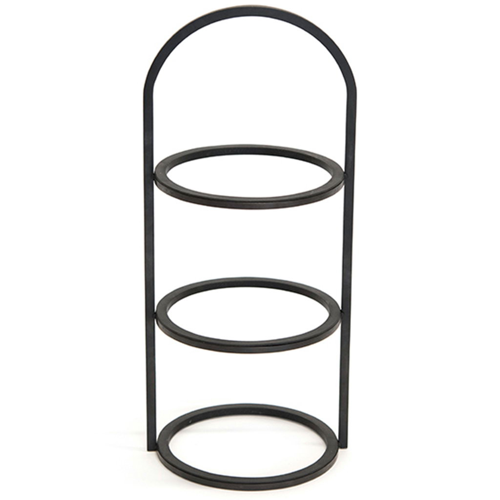 Craster Tilt Black Three-Tier Frame Black Powdercoated 242 × 218 × 553 mm