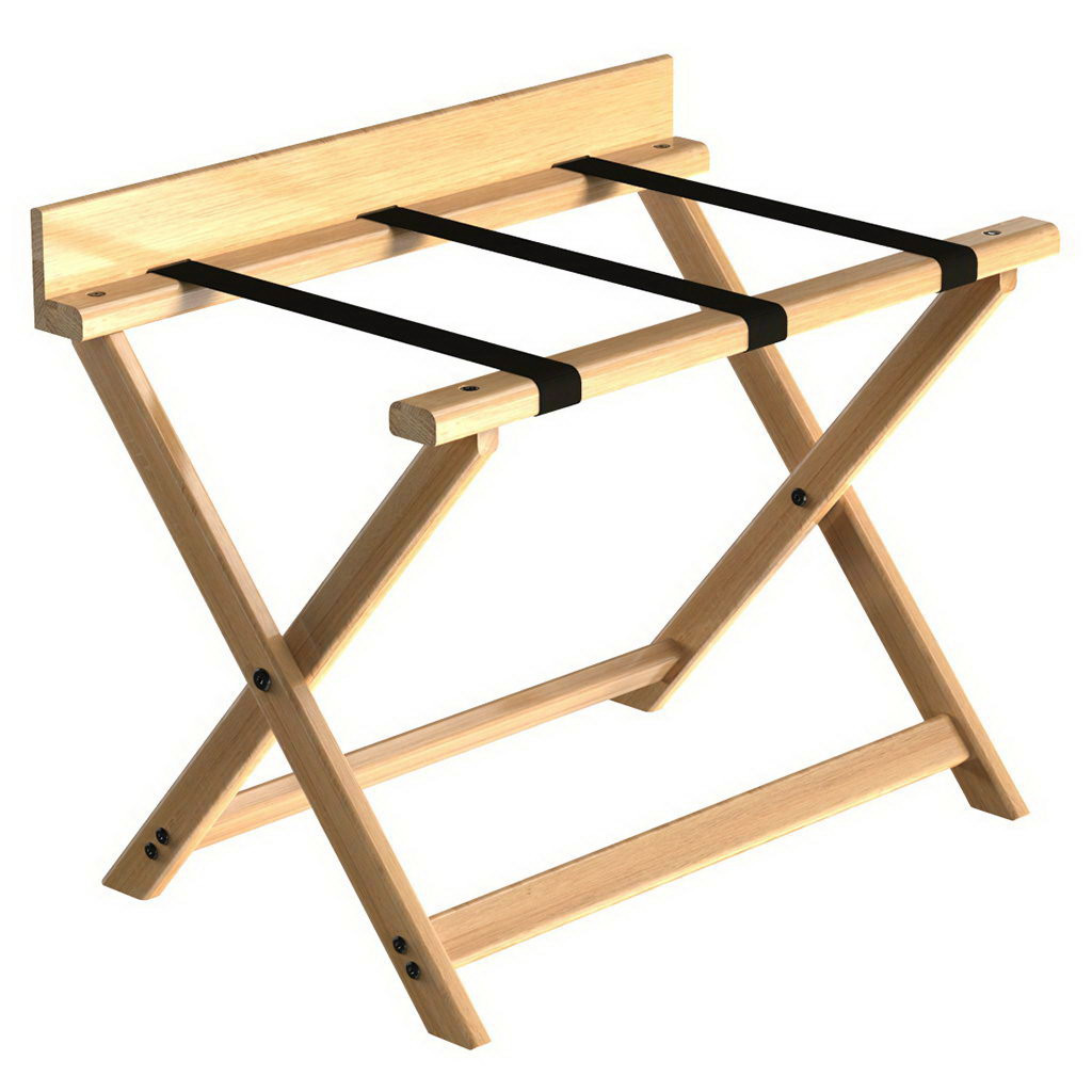 Craster Bedroom Oak Luggage Rack with Backboard Oak 655 × 417 × 530 mm