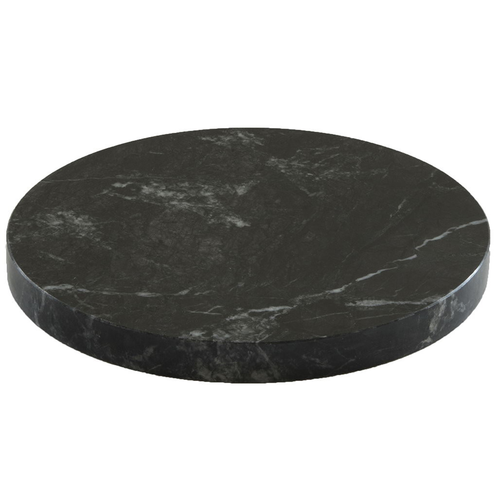 Craster Tilt Round Grey Marble Plinth Grey Marble 218ø × 25 mm