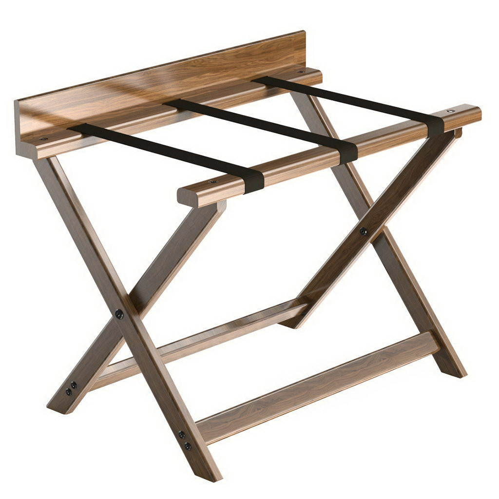 Craster Bedroom Walnut Luggage Rack with Backboard Walnut 655 × 417 × 530 mm