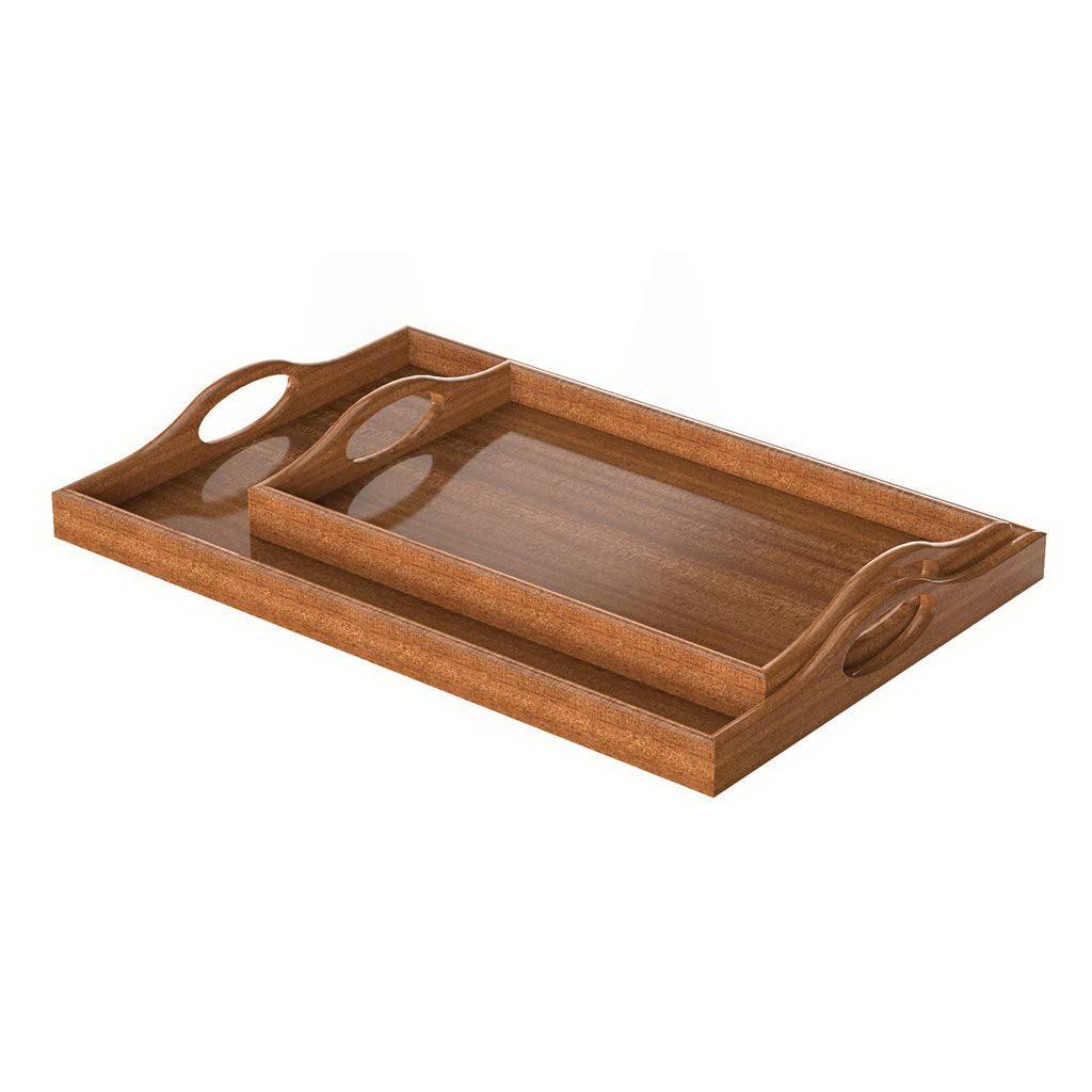 Craster  Large Walnut Classic Butler Tray Walnut 610 × 405 × 69 mm