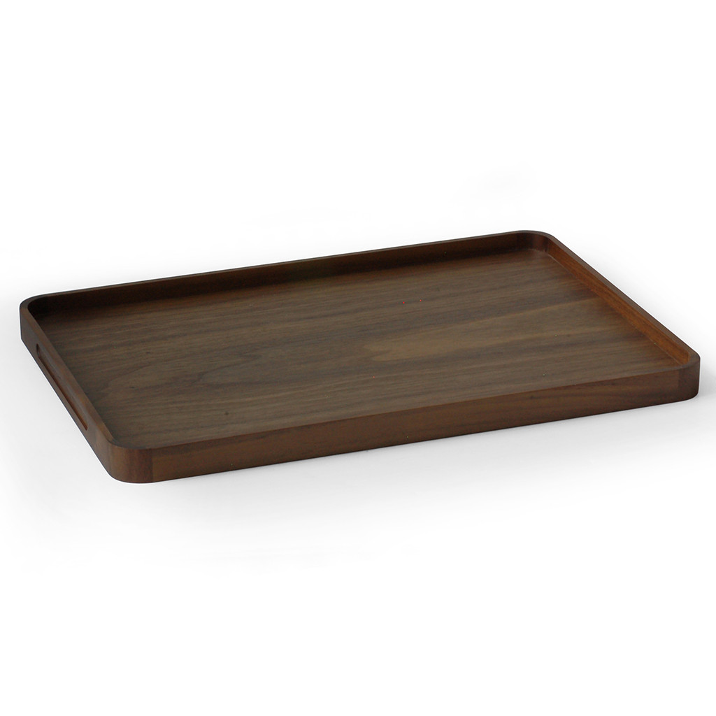 Craster Bedroom Large Walnut Tea Tray Walnut 427 × 292 × 25 mm