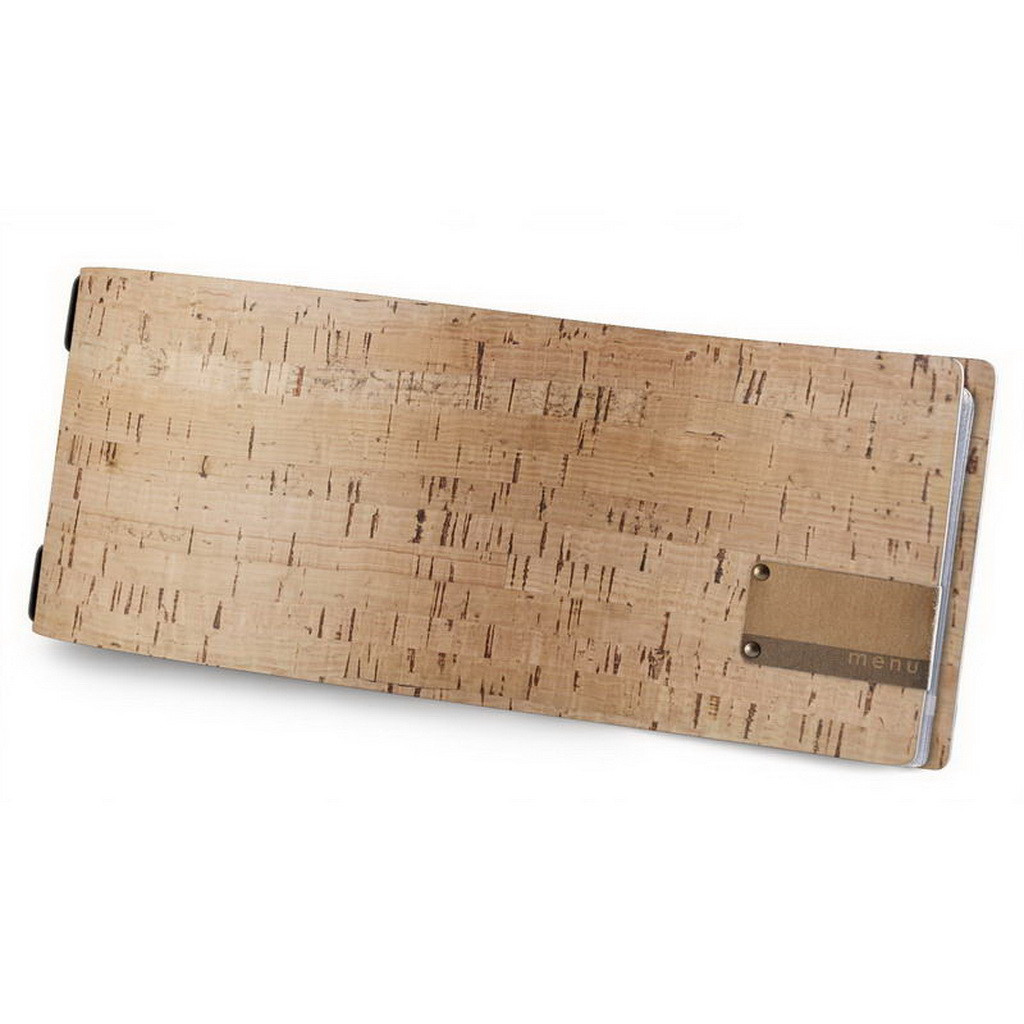 menu holder 31,7x12,6 cm (CLUB HORIZONTAL) PATCH label "menu" CORK NATURAL th. 1.5