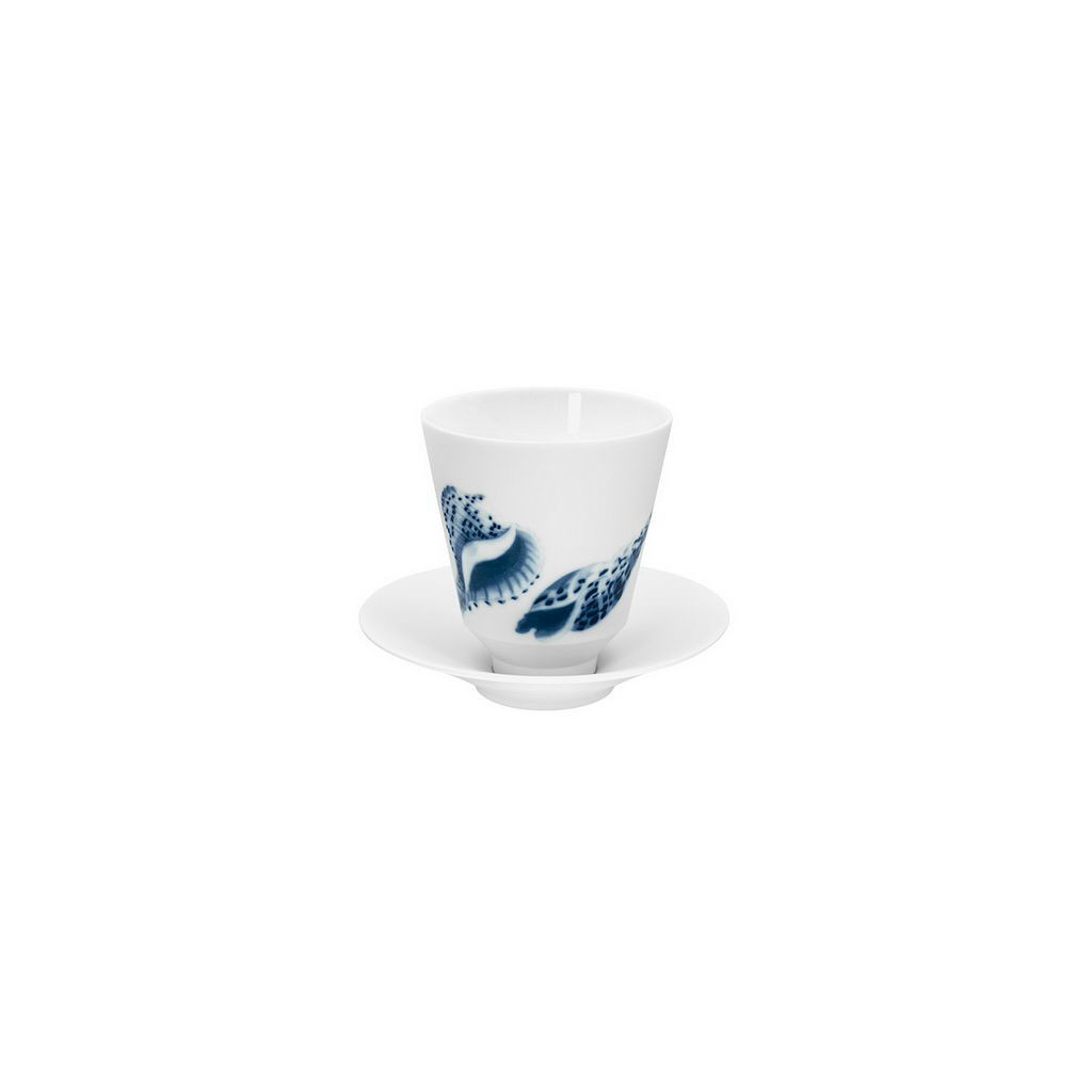 Hering Berlin Ocean beaker with saucer Ø85 h95 180ml,Ø130 h30