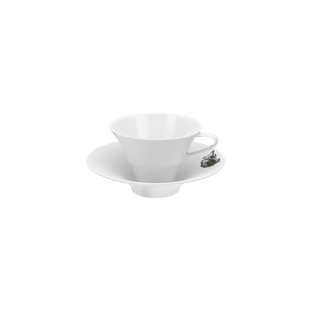 Hering Berlin Piqueur coffee/tea cup with saucer, conical Ø110 h80 170ml,Ø165 h40