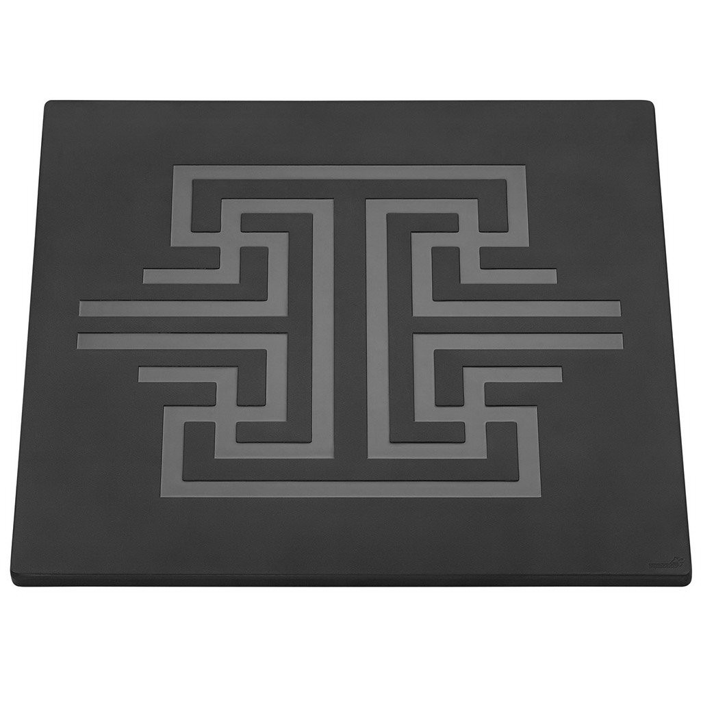 Rosseto Square Black Patterend Melamine Surface, 1 EA