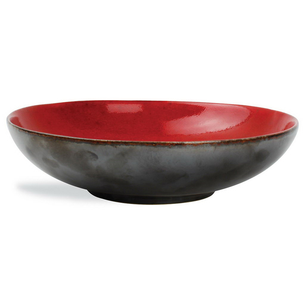 CHIC Deep plate 22xH5,5cm red/silver Chic Mix