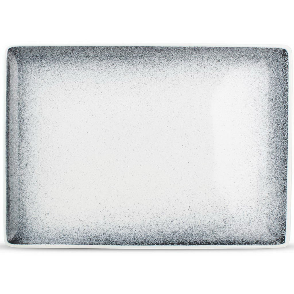 F2D Plate 28x20cm black speckled Dusk