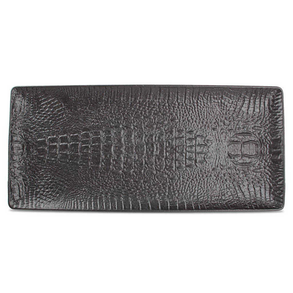 F2D Croco Dish 34.5x15.5cm rectangular black