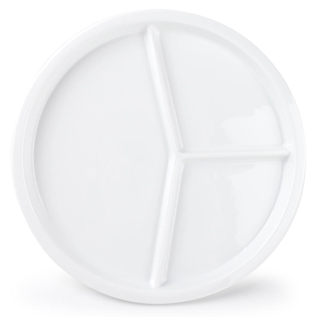 Bonbistro Divider plate 23cm 3 parts white Care