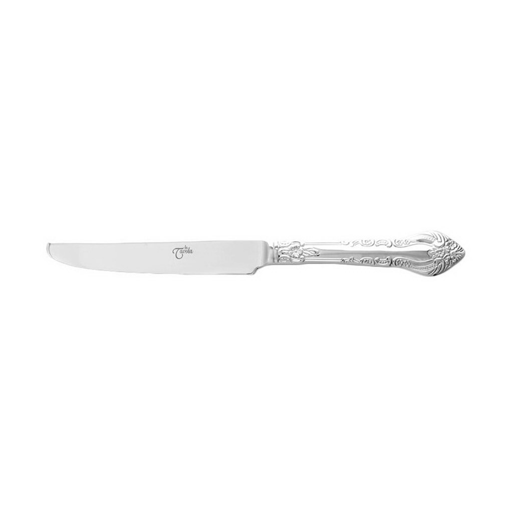 La Tavola CARMEN Table knife, solid handle, serrated blade polished stainless steel