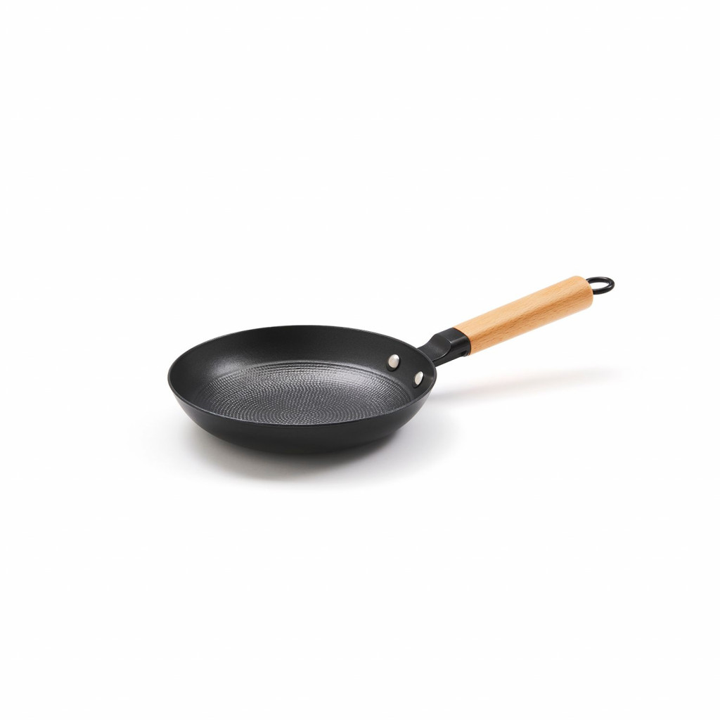 Non-stick honeycomb cast iron frypan 20 cm - black