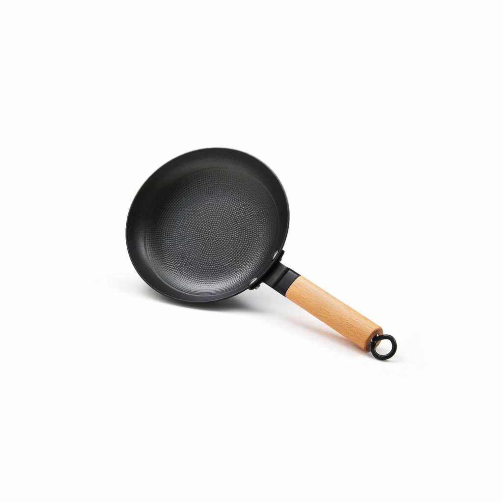 Non-stick honeycomb cast iron frypan 20 cm - black