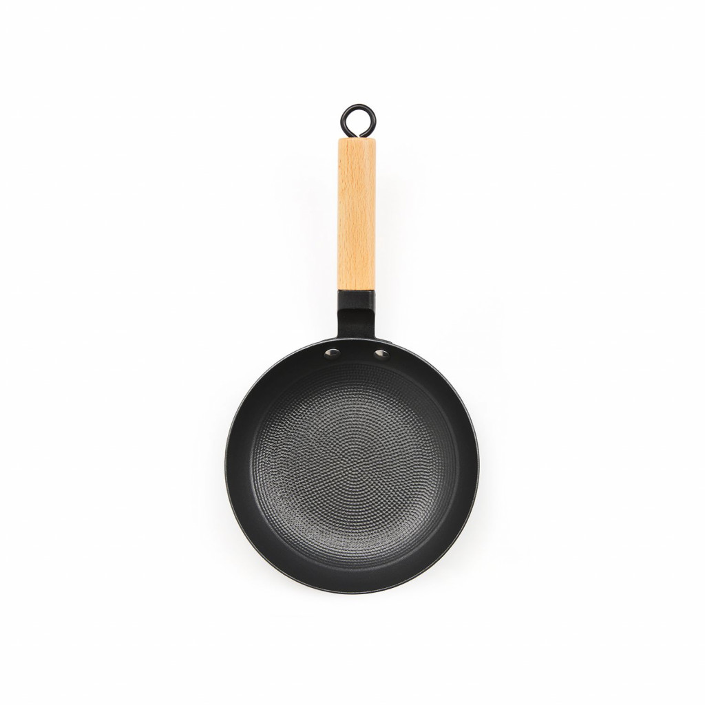 Non-stick honeycomb cast iron frypan 20 cm - black