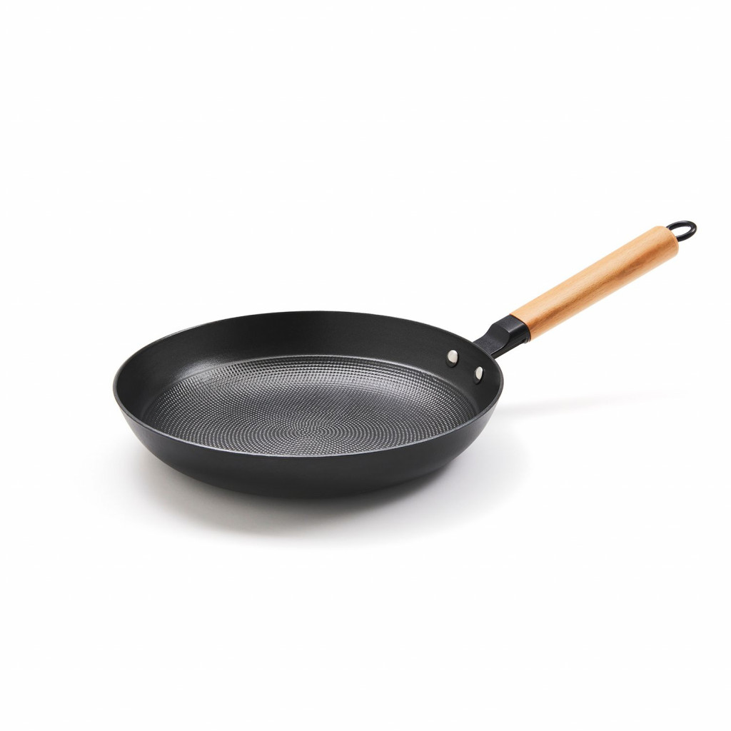 Non-stick honeycomb cast iron frypan 28 cm - black