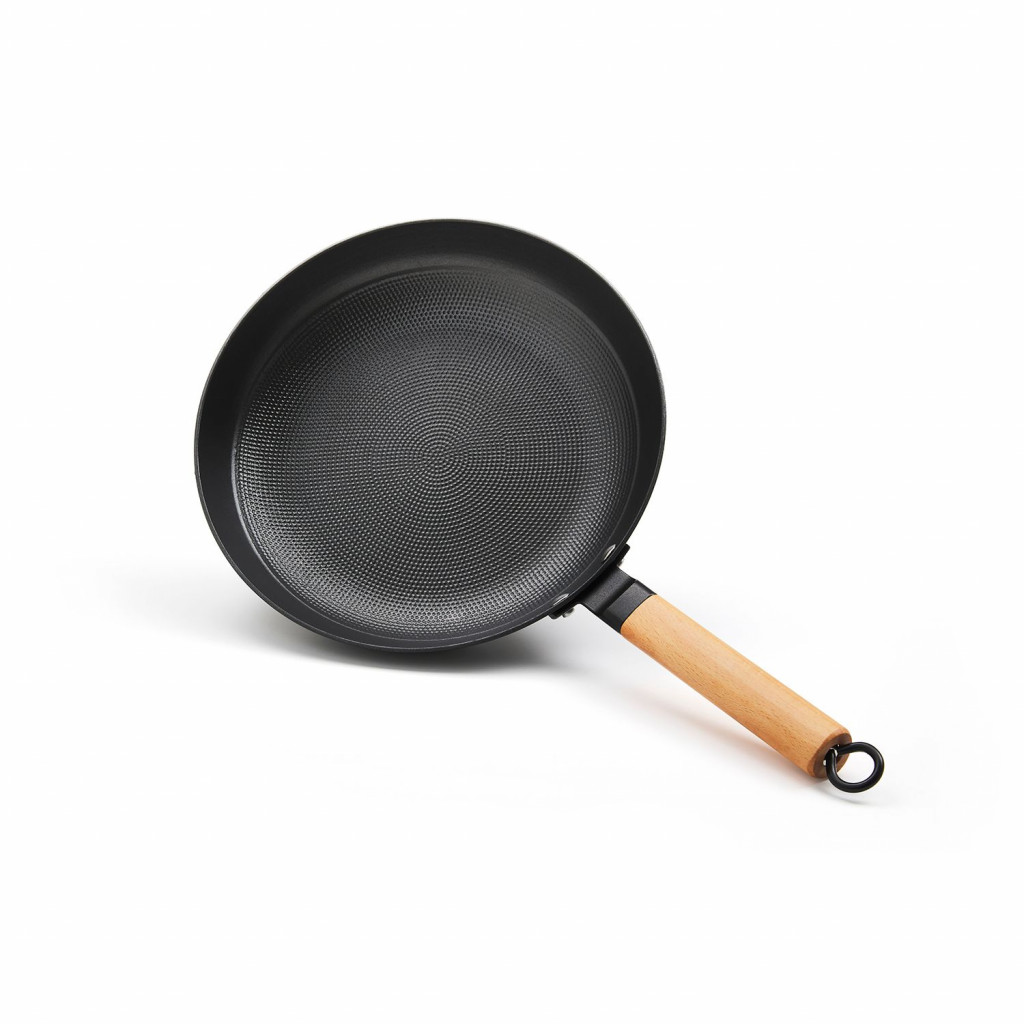 Non-stick honeycomb cast iron frypan 28 cm - black