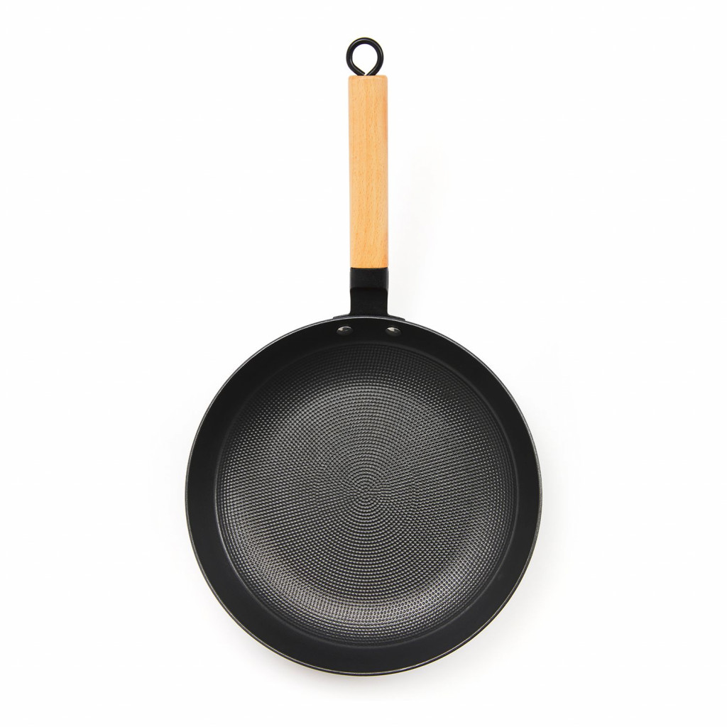 Non-stick honeycomb cast iron frypan 28 cm - black