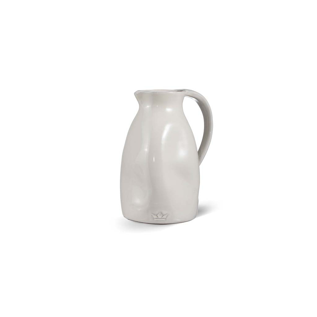 Dutchdeluxes Dented Jug - Medium CERAMIC White