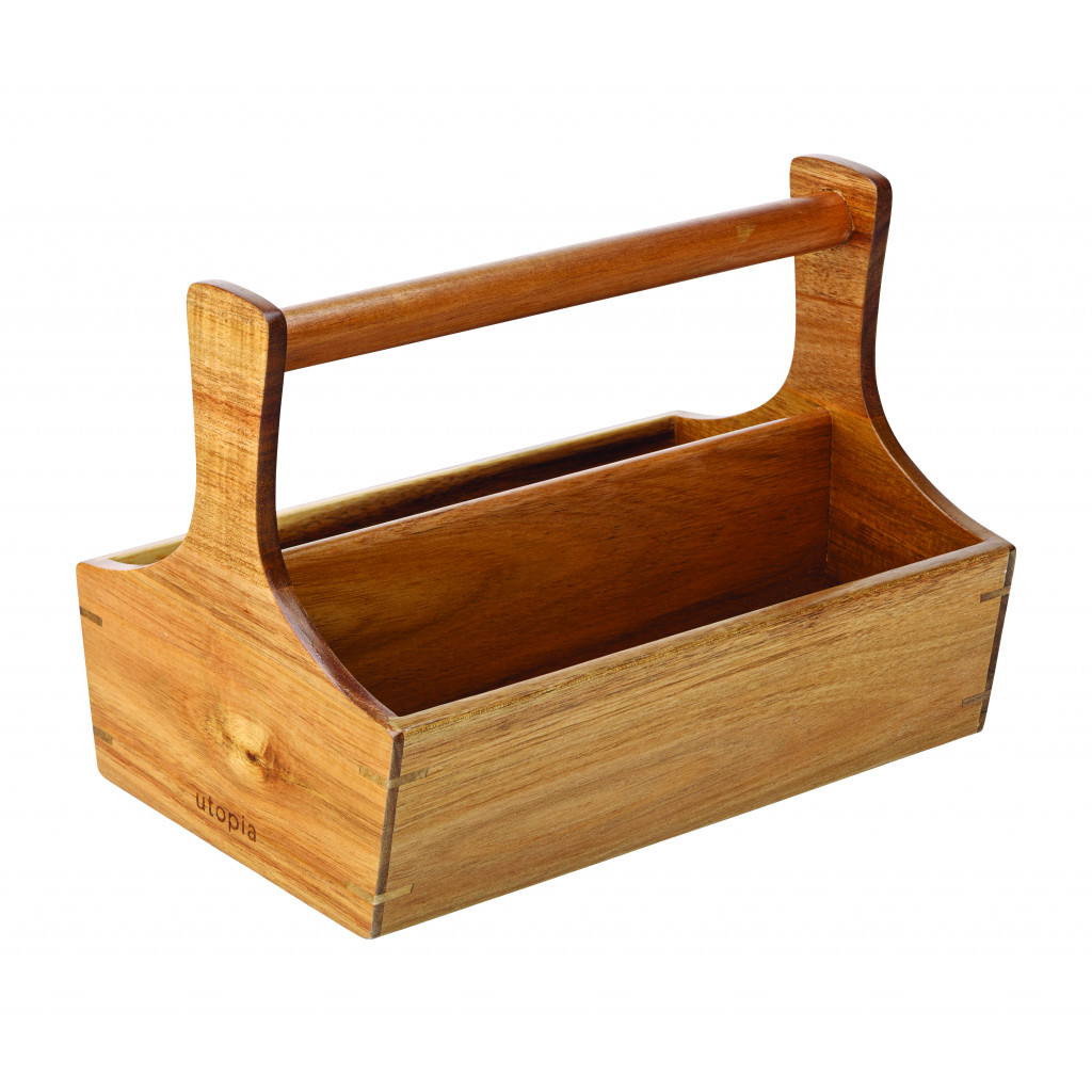 Utopia Rockport Acacia Condiment Crate 10.25 x 6.75"