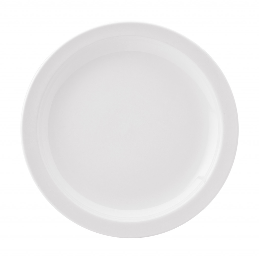 Utopia Pure White Narrow Rim Plate 10.75" (27.3cm)