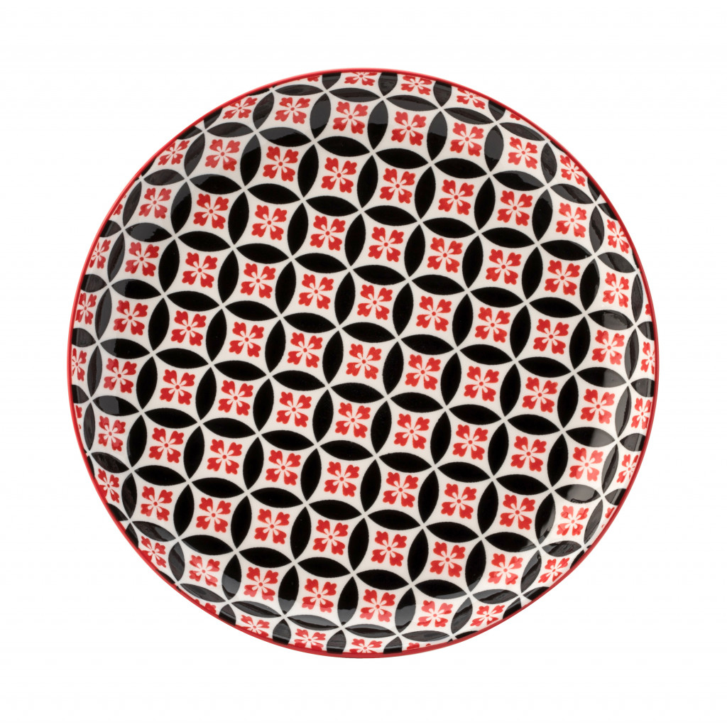 Utopia Cadiz Red & Black Plate 8" (20cm)