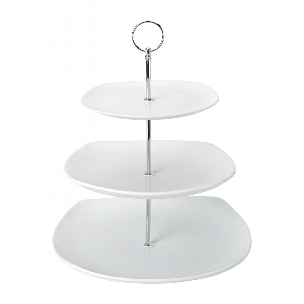 Utopia Titan Square 3 Tiered Plate 7.75" 9.75" 11.5"