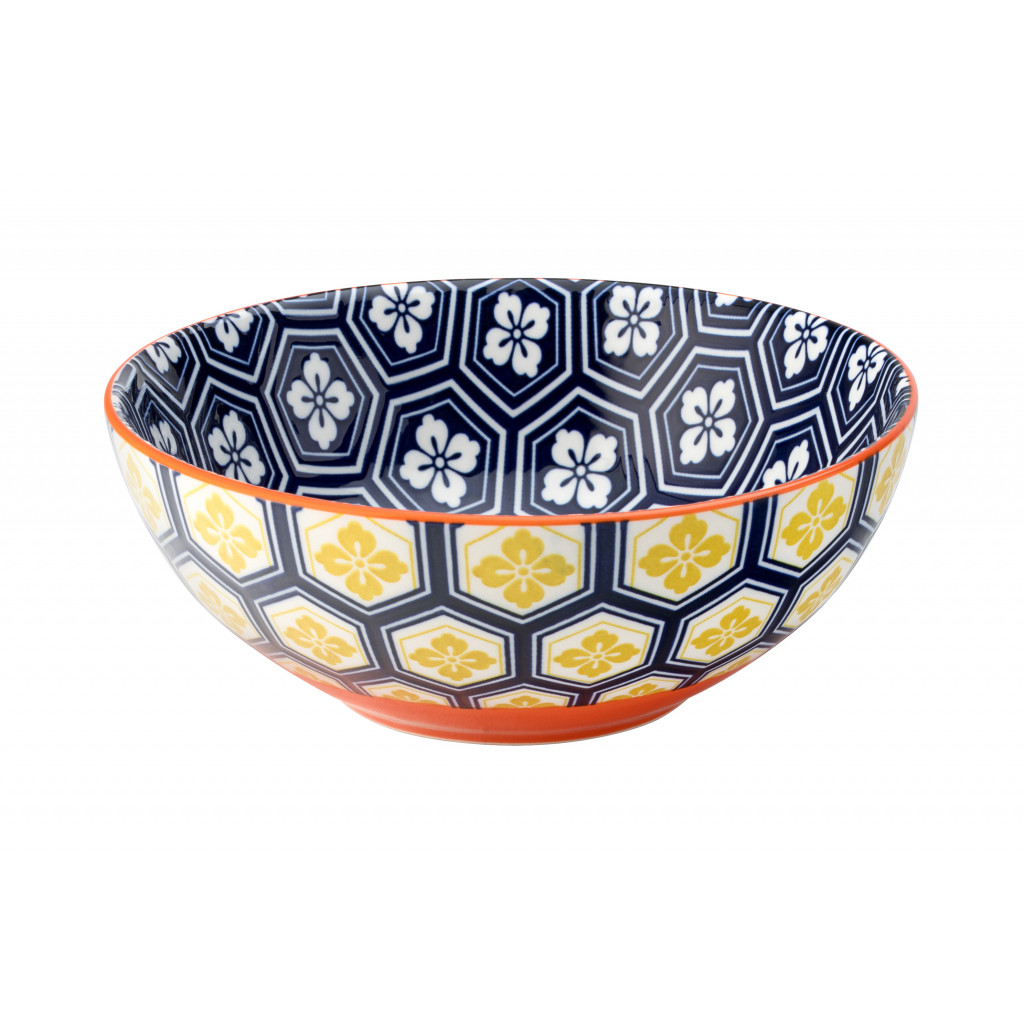 Utopia Cadiz Blue & Orange Bowl 6.3" (16cm)