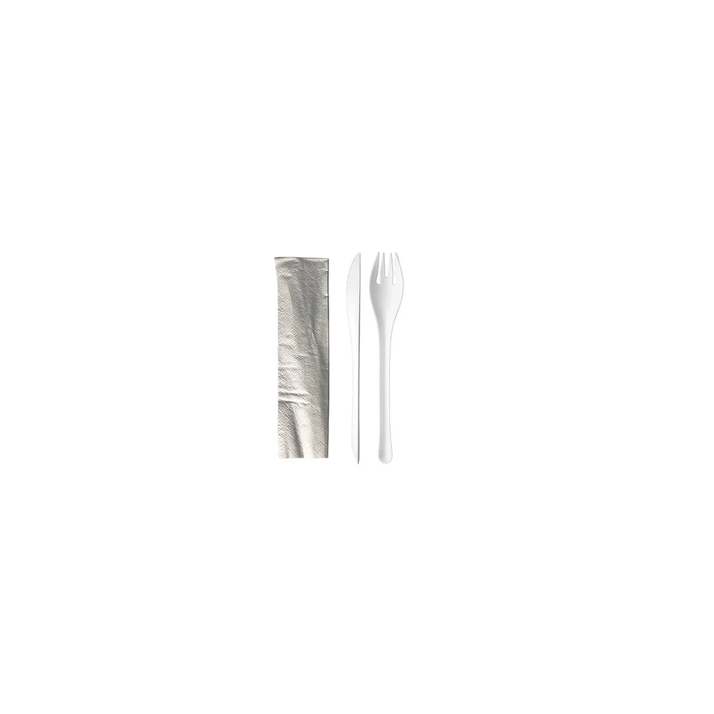 Cookplay EKO Set 2 White : Fork, knife and napkin