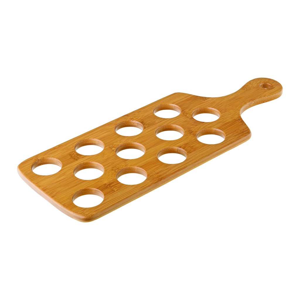 Utopia Bamboo Shot Paddle - To hold 12 Shots 16 x 6"