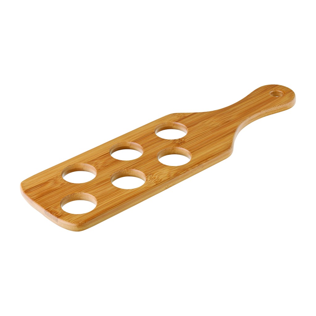 Utopia Bamboo Shot Paddle - To hold 6 Shots 15 x 4.25"