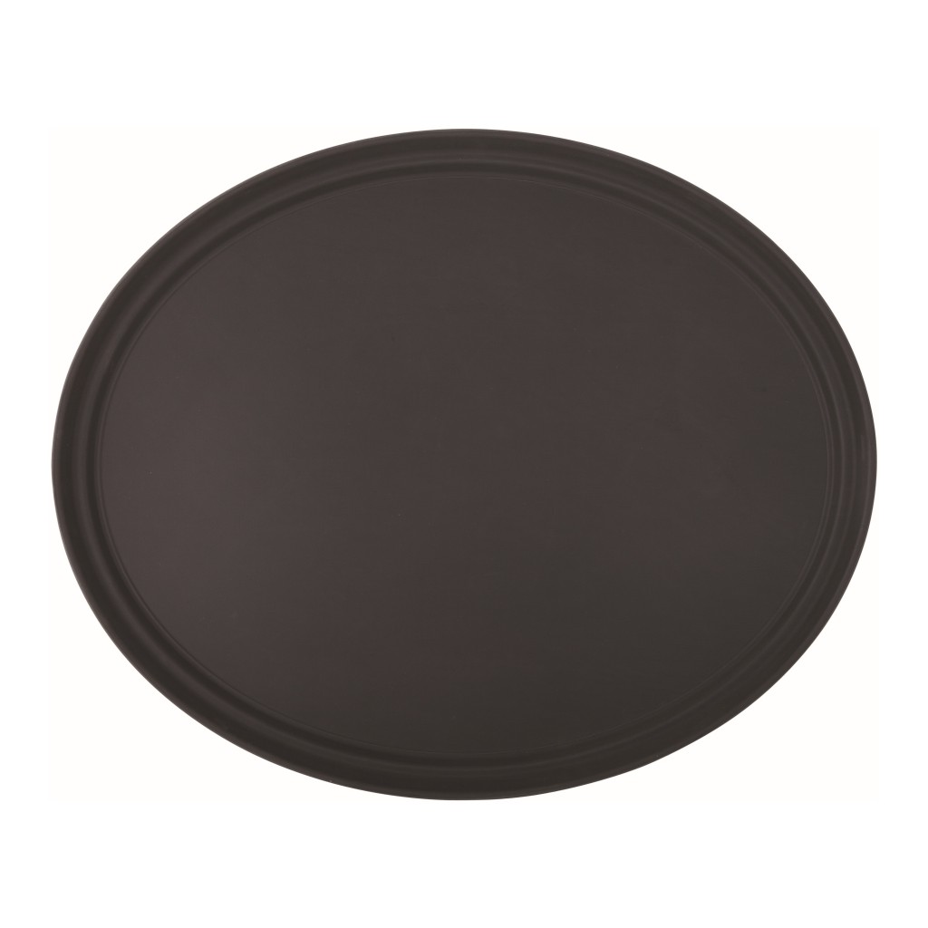 Utopia Black Non Slip Tray Oval 27 x 22" (68.5 x 56.5cm)