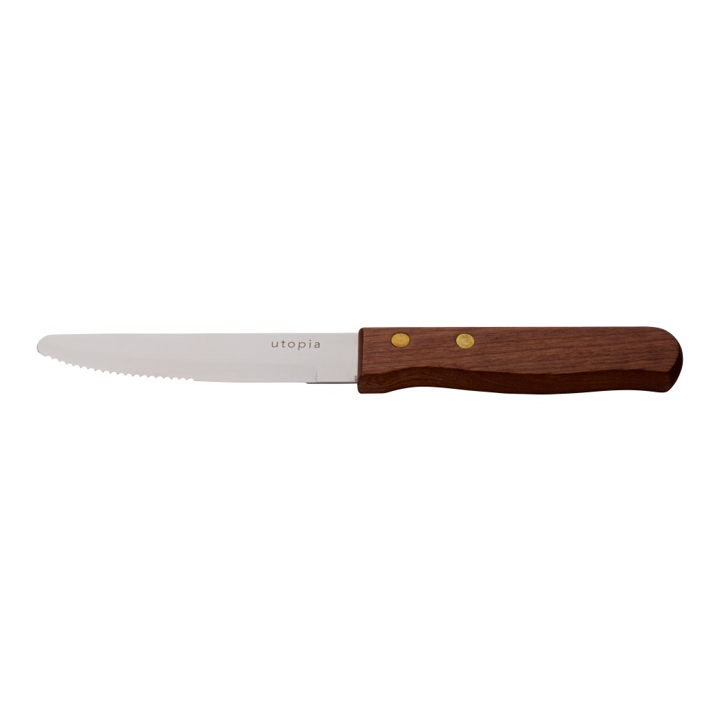 Utopia Large Wooden Handle Steak Knife